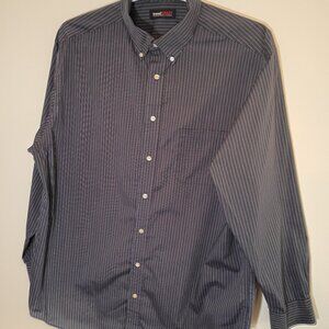 Shirt, Roundtree & Yorke, TravelSmart, Blue, Stripped 2XLT